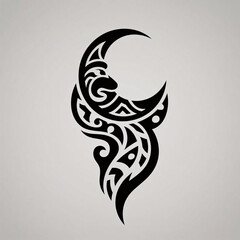 Naklejka premium Star, Moon Tribal Tattoo