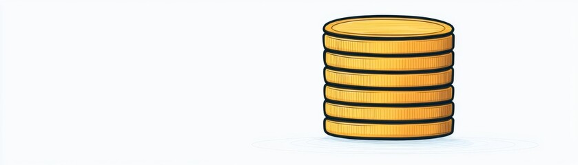 Stack of Golden Coins Illustration, Economy, Wealth