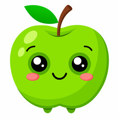 red apple with a green leaf