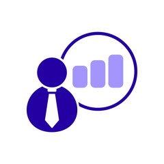 Icon a data analyst, isolated against a clean background.