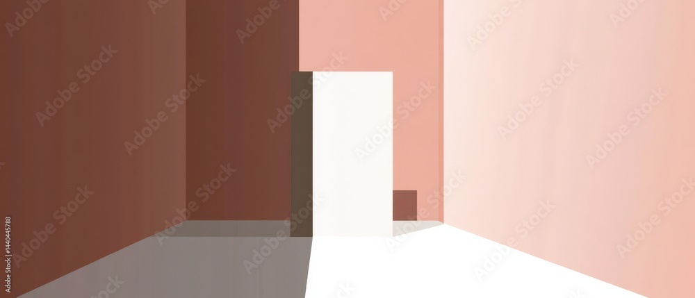 Wall mural minimalist interior with geometric shapes in pastel colors creating a modern and abstract design wit
