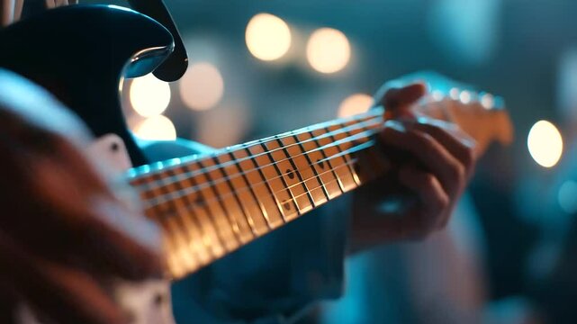 Dynamic electric guitar solo igniting the stage with electrifying energy.