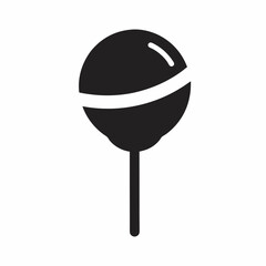  lolipop black silhouette icon on white background