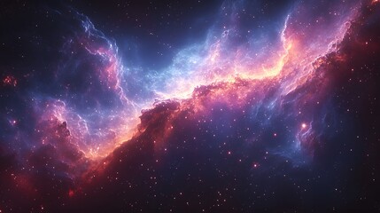 Fototapeta premium Cosmic clouds and distant stars creating an ethereal outer space nebula, showcasing celestial beauty and intergalactic wonder.