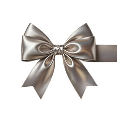 Elegant silver gift bow, perfect for holidays or special occasions.