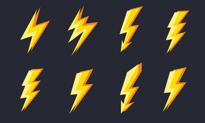 yellow lightning bolts on black background for comic or energy theme