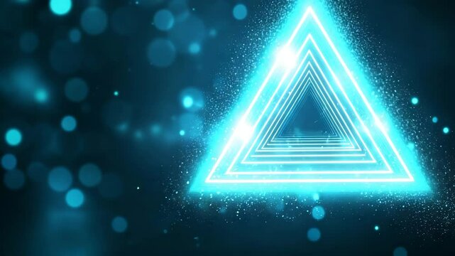 abstract triangle shape, orange, blue