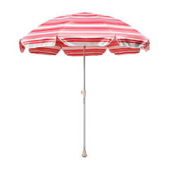 Red and white umbrella isolated on white or transparent background