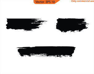 Set of grunge banners. Black ink line, grunge brush strokes, ink paint set, EPS 10. clip art, Paint splatter Paint stroke. Only commercial use