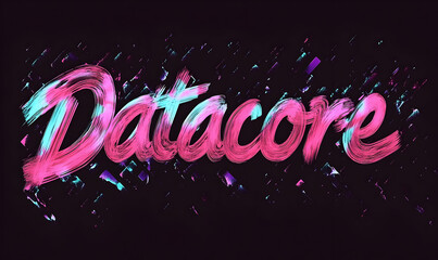 Datacore brushstroke text design abstract technology concept
