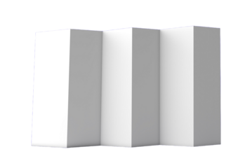 Tri-Fold Brochure Mockup. Blank paper brochure on isolated. Mockup for design