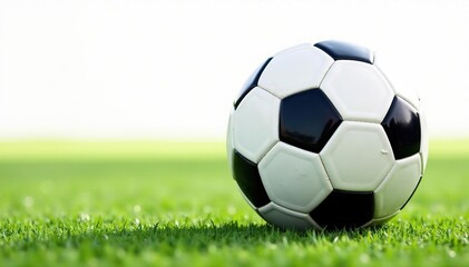 Fototapeta premium Brand new football against pure white backdrop , background, isolated, athletic