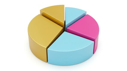 Obraz premium Pie chart colorful for data visualization, business