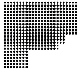 Symbol Map Of the County Guadalupe (New Mexico, US) showing the County with a few black dots