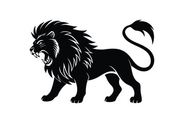 Fototapeta premium Roaring lion vector on white background