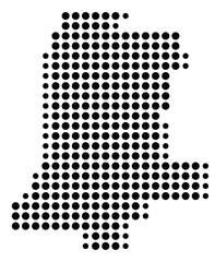 Symbol Map Of the County Livingston (New York, US) showing the County with a few black dots