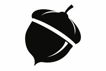 Fallen Acorn Cap Only Black And White Vector Illustration © mstsokera