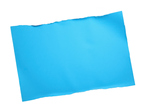 Azure Paper Fragment: An isolated square of azure paper, displaying a textured and tattered edge, exudes a sense of minimalism and potential