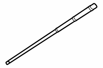 Thin Bamboo Stick Outline Black And White Vector Illustration