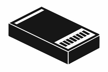 Vintage Matchbox Minimal Silhouette Black And White Vector Illustration