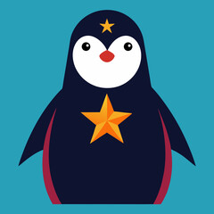 penguin with christmas star