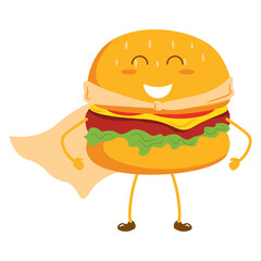 Hamburger Mascot Cute