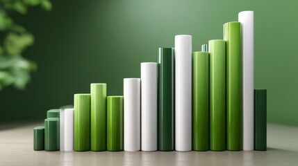 Exploring the Growth of Digital Marketing Strategies Through Engaging Green and White Bar Charts
