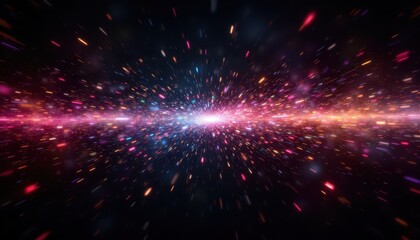 Fototapeta premium Colorful explosion of light and sparks, a radiant spectacle of vivid energy vivid