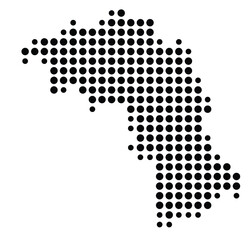 Symbol Map Of the County Mitchell (North Carolina, US) showing the County with a few black dots