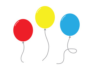 Colorful balloon icon set vector illustration on white background. Party and happy birthday design element vector illustration