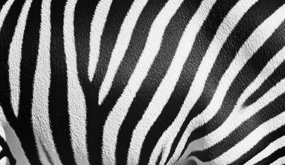 Close-up of zebra's black and white striped coat