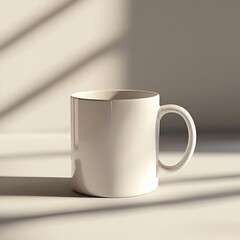 Obraz premium White Mug with Sunlight, and Mockup. (2)