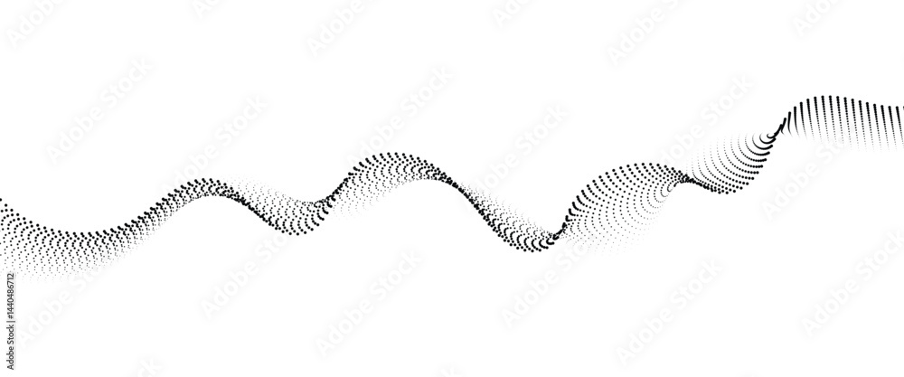 Leinwandbilder flowing dot wave halftone gradient pattern on transparent background