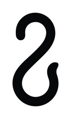 Hook symbol vector on white background