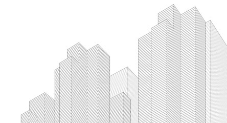 abstract architecture city 3d rendering