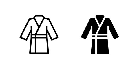 A modern vector icon set featuring bathrobes, perfect for spa, wellness, and relaxation designs.