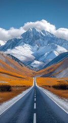 A scenic road through the mountains