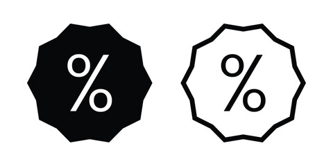 Percent icon set. discount, sale, promotion symbol vector on white background