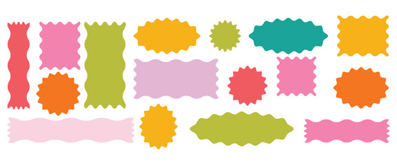 Colorful Wavy Shapes for Design and Illustration vector on white background