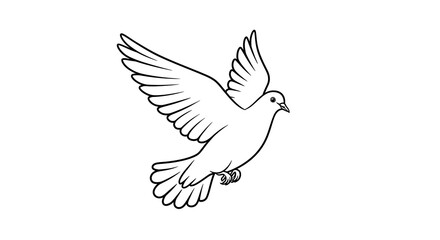 Fototapeta premium Elegant Line Art: A Soaring Dove in Flight