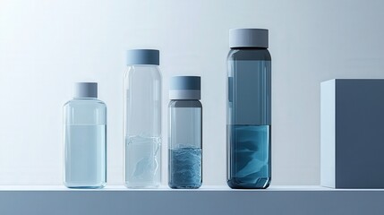 plastic water bottles featuring innovative closures, displayed on a transparent background for simplicity