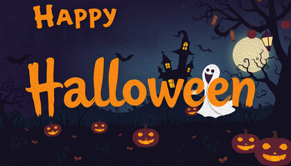 Oil Painting. Pattern for printing on wall decorations . Halloween theme.