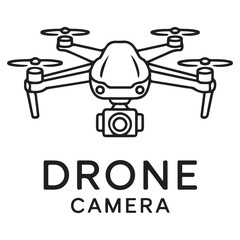 Drone line art vector, drone camera icon outline drawing vector illustration. with white background