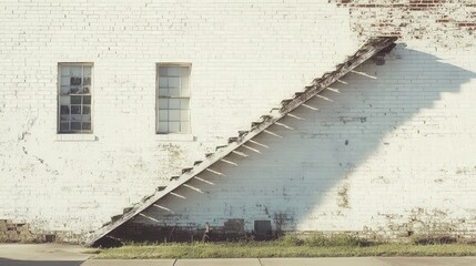 weathered white-painted brick wall creates a vintage and industrial backdrop, adding character and texture to any creative design or setting.