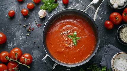 tomato soup in a bowl
