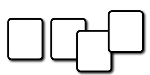 Set of vector origami banners with shadow. Square shape of paper banner. Square 4 sided geometric shape line art vector icon for apps and websites. Round Squares.