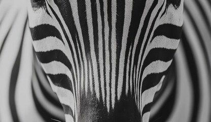 Close-up of a zebra's face, showcasing its distinctive black and white stripes © Ruslan