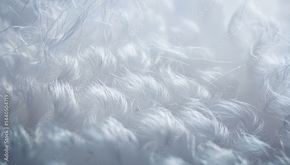 Poster ethereal white fur texture macro closeup for web design, branding, print materials, soft backgrounds
