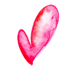 Hand Drawn Pink and Red Watercolor Heart Illustration 