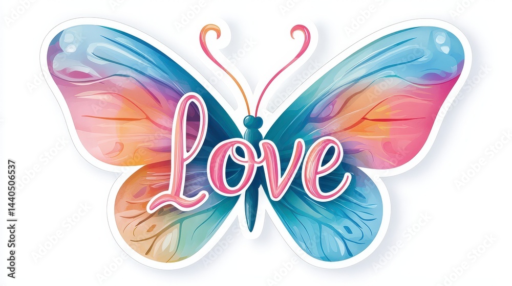 Fototapete glossy butterfly sticker with 